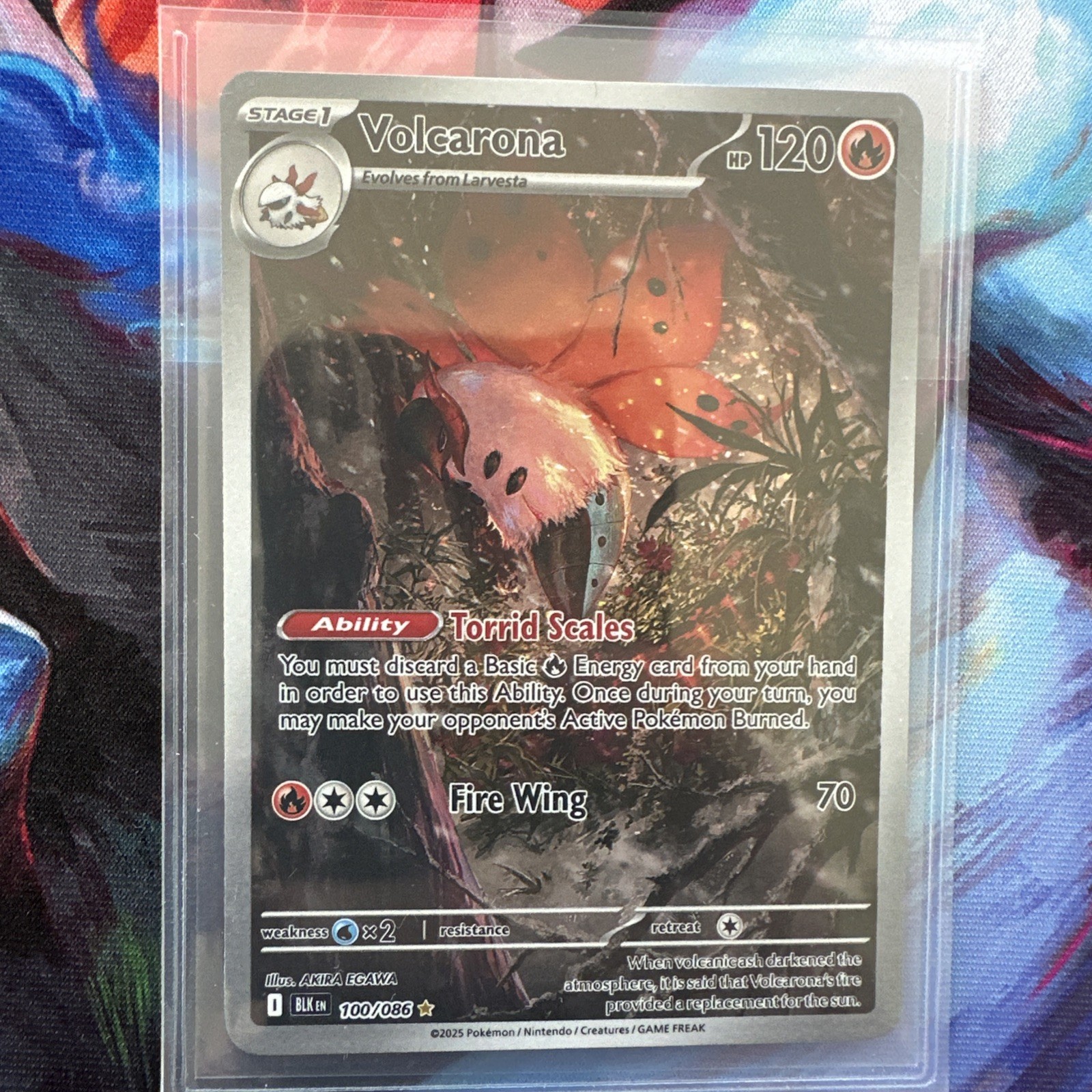 Pokemon Co. Volcarona 100/086 SV Black Bolt Illustration Rare Holo Eng 120HP
