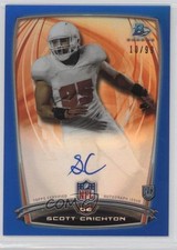 2014 Bowman Rookie Chrome Refractor Blue Border 10/99 Scott Crichton Auto 0b2