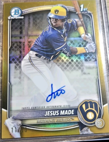 Jesus Made [Gold] #CPA-JM card from 2025 Bowman Chrome Prospect Autograph