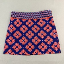 Vineyard Vines Womens 8 Navy Blue Coral Shell Print A-Line Mini Skirt Nautical