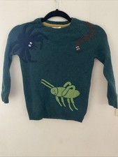 Mini Biden Roald Dahl Insect Sweater Dark Green 6-7 Yrs NWT