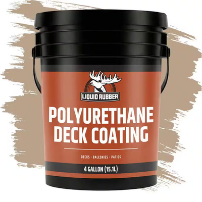 Polyurethane Deck Coating 4 Gal. 10X Stronger than Paint - Sealant for Pool Deck