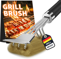 Tntor GrillbüRste Messing, Grill MessingbüRste Mit Messing Borsten, Edelstahl Gr
