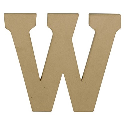 Decopatch, Pappmaché Kraft, Großbuchstabe W 20cm - Kartonbraun