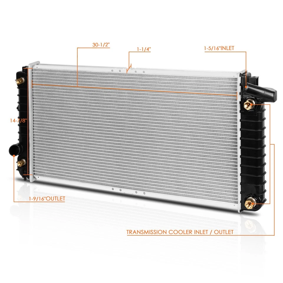 Radiador completo de aluminio estilo OE para 93-02 Cadillac Eldorado/Deville 4,6 DPI-1482 Foto 2 de 4