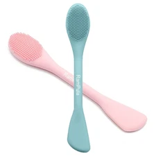 2 in 1 Silicone Facial Cleansing Brush and Face Scrubber Exfoliating Massager