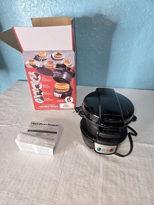 Hamilton Beach Quick & Easy Breakfast Sandwich Maker Black Ready in 5