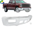 Front Bumper For Chevy Silverado 1500 2014-2015 Chrome Fog Light Radar Openings