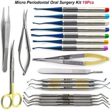 Kit Micro Chirurgia Orale Parodontale Lucas Curette Castroviejo Forbice Goldman Fox