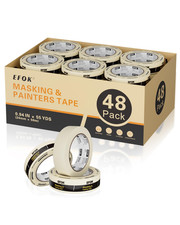 48 Rolls No Residue Masking Tape 1" Wide for Painting Crafts