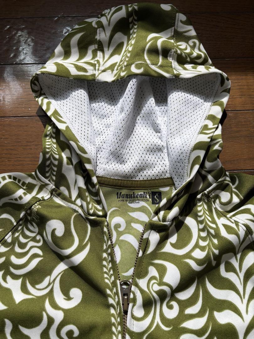 Manuhealii マヌヘアリィ パーカー S Olive Green White Full