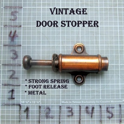 Vintage Door Stopper  Unbranded Metal Spring Foot Release V-G Condition