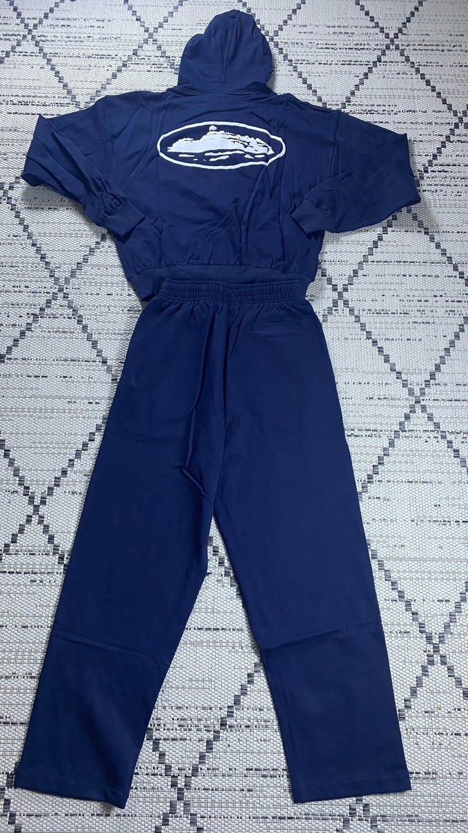 Corteiz Tracksuit Island Puff Blue Cotton Pockets Jogger Pant