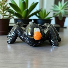 Halloween Black Ceramic Spider Bowl Servishaped Candy Bowl / Candle Holder
