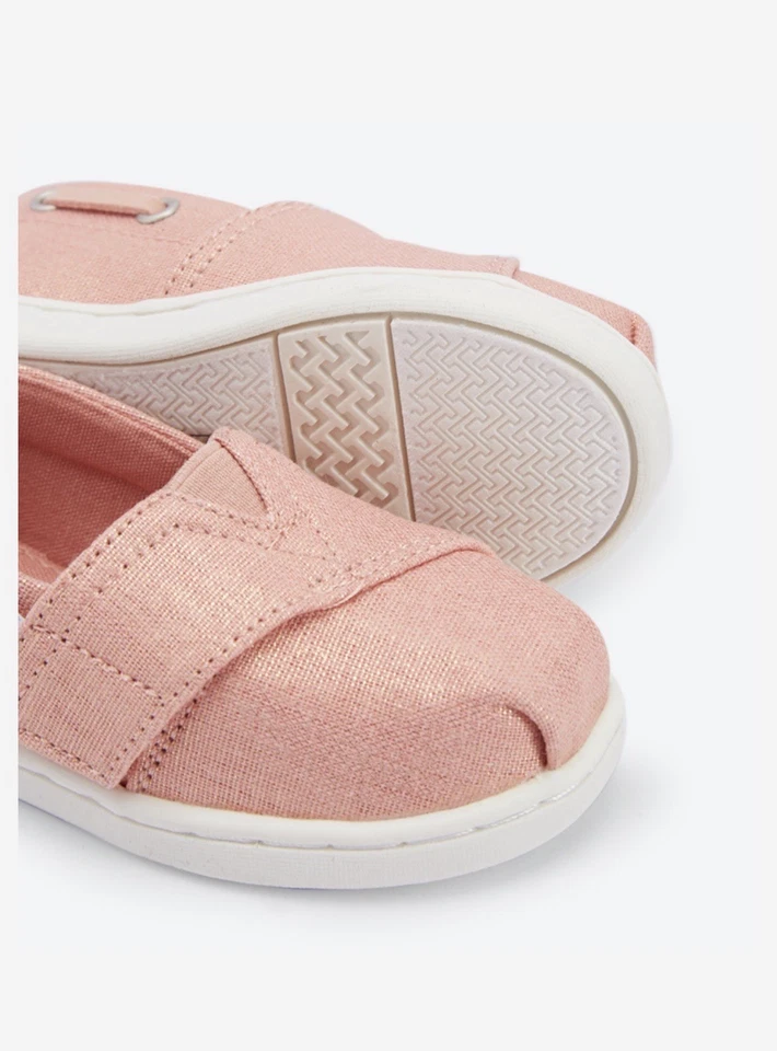 TOMS Toddler Girls Shimmer Canvas Tiny Bimini Espadrille Sneakers Coral Size 9 - Image 4 of 4