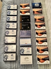 1999-2022 US Mint Issued CLAD Proof Sets. 24 Sets. My private collection.