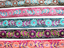 Oriental trim woven ribbon embroidery floral DIY many colors 48mm LFM B274.2
