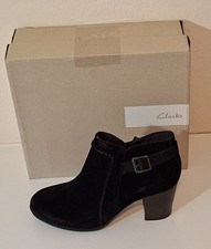 Clarks Women's Enfield Kayla Black Suede Chelsea Boots UK 5/EU 38, E Fit