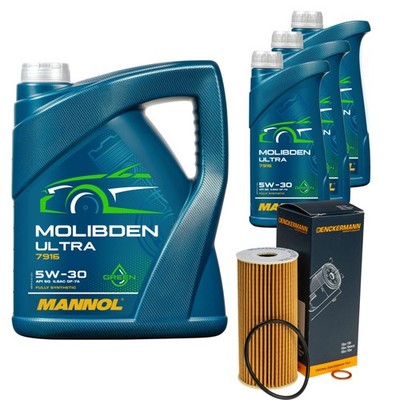 DENCKERMANN Inspektionspaket 8L MANNOL Molibden Ultra 5W-30 für KIA Stinger 3.3