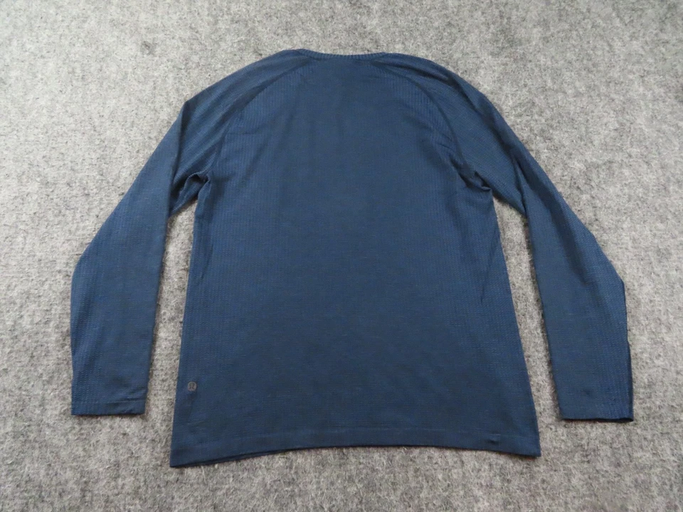 Camisa Lululemon Metal Vent Tech Hombre Azul Medio Rendimiento Atlético Manga Larga Foto 3 de 4