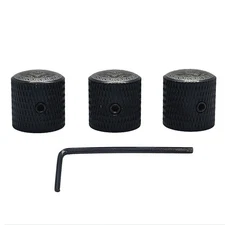 3pcs Set Electric Guitar Volume Tone Control Dome Knobs Metal Potentiometer Caps
