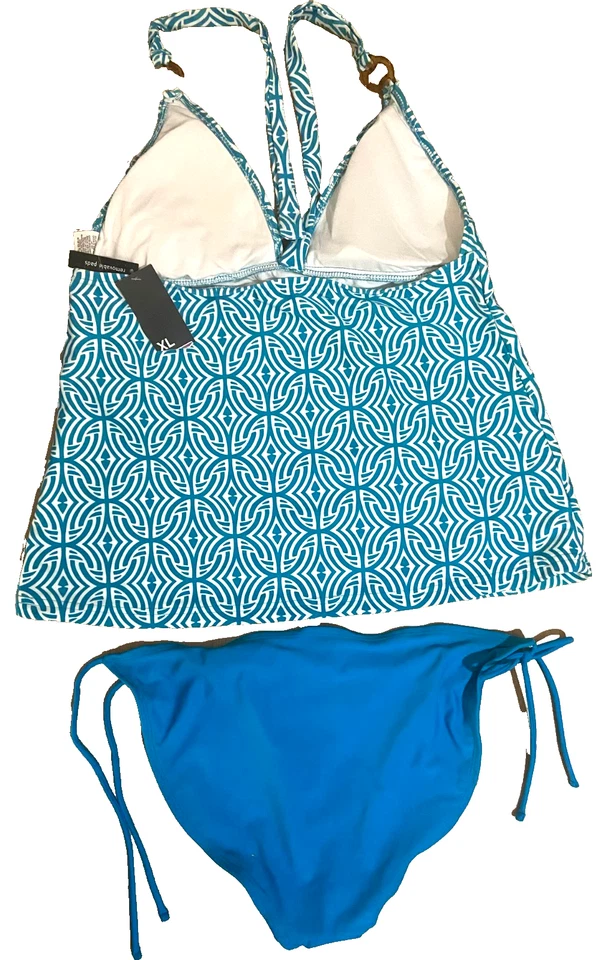 Tankini Top (Massimo) Parte Inferior (OP) 2 Piezas Traje de Baño - Mezcla y Combinación (Turquesa) - Talla XL Foto 3 de 4