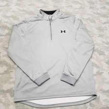 Under Armour Sweatshirt Mens Large Gray Quarter Zip Loose Long Sleeve
