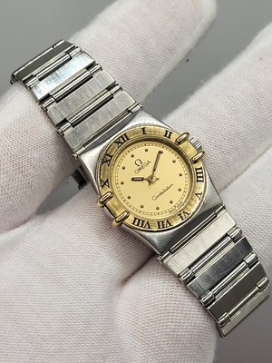 [ N. MINT ] OMEGA Constellation 18k gold & SS woman's wristwatch Swiss 22mm
