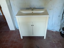 Ceramic/Porcelain Wash Basin, Cupboard, Faucets