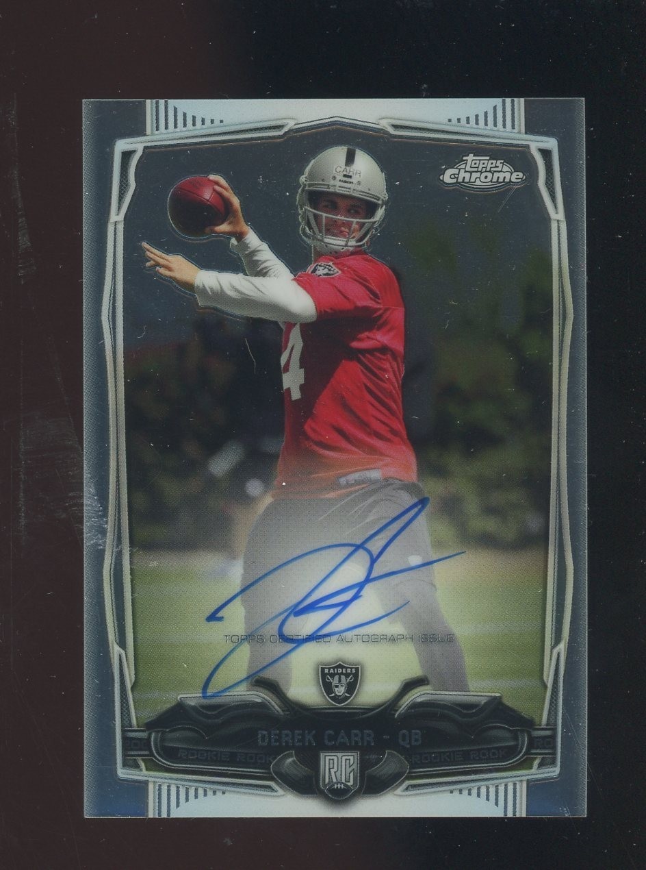 Derek Carr Topps Chrome #115 Autograph