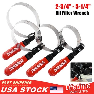 SPARKWHIZ 4 Sizes Oil Filter Wrench Oil Filter Removal Tool Set 2-3/4'' - 5-1/4''