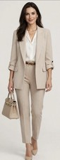 New Zara Ivory Open Front Blazer Jacket Sz XS