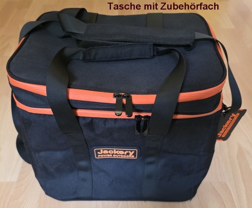 Premium „Jackery EVA“ Tasche mit Trageriemen für eine Powerstation mit Zubehör