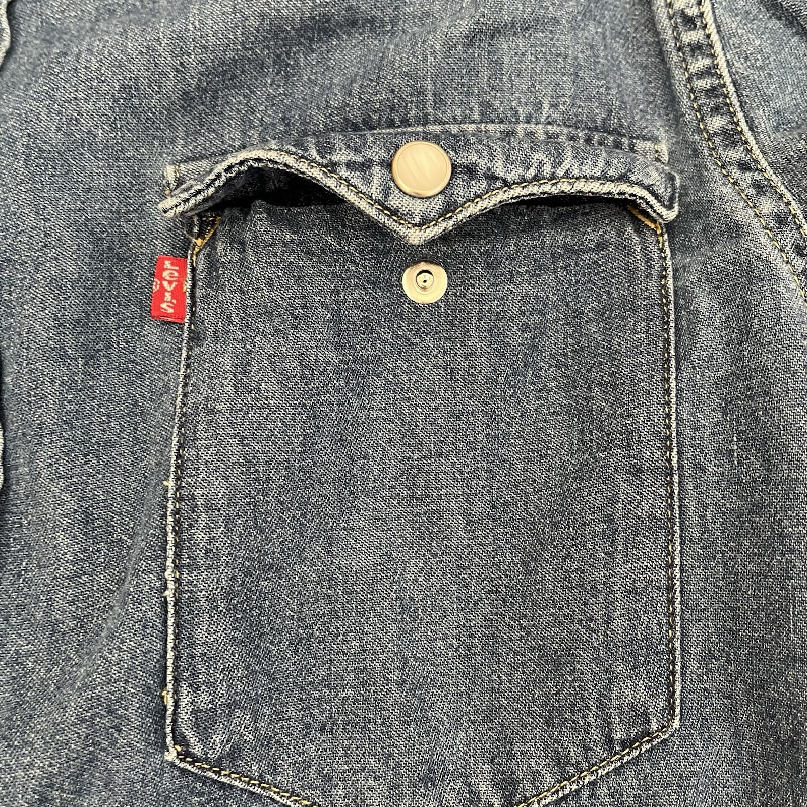 MENS S LEVI STRAUSS Levi's Red Tab Barstow Denim Cowboy Western Lng Slv SHIRT thumbnail 5