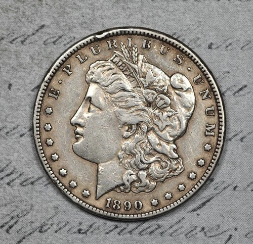 1890-CC Morgan Dollar Tailbar Variety XF Details Carson City! #EVY9 VAM-4