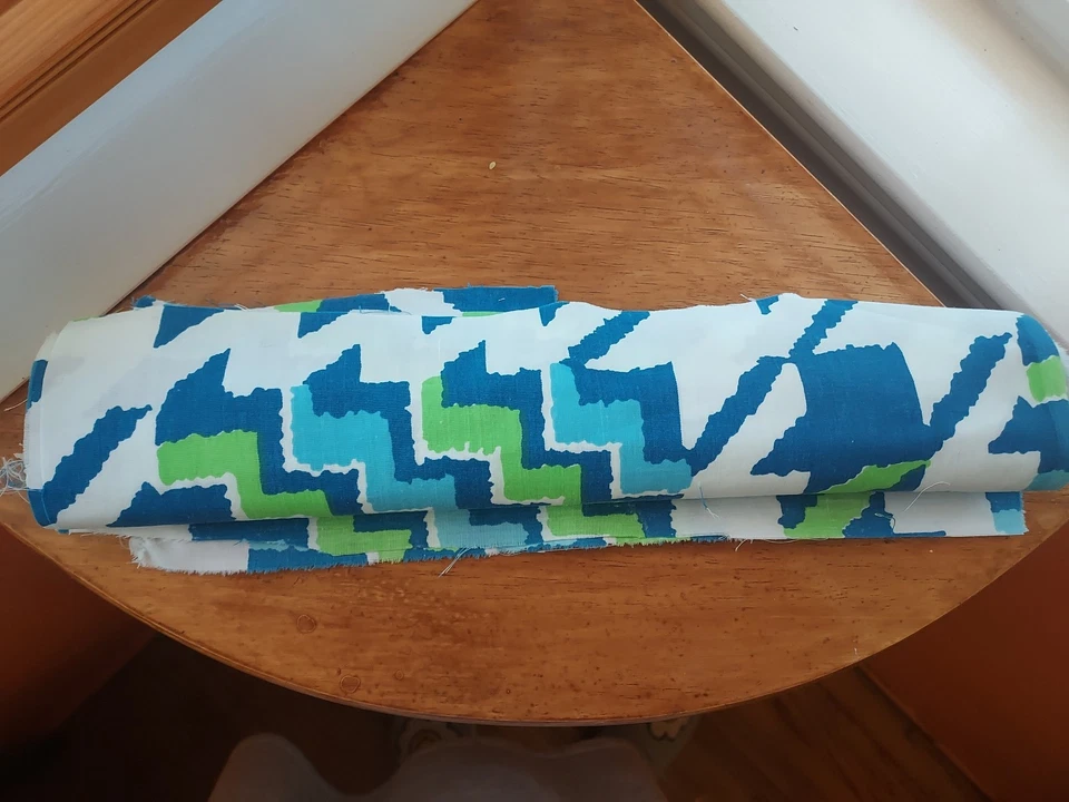 Roll Of Neon Colors White Blue And Green Fabric  - Image 4 of 4