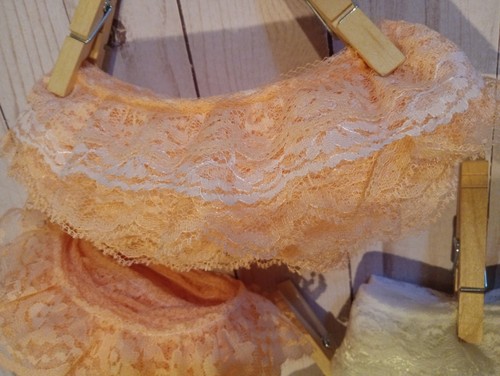 Lot Vintage Lace White Peach Blue Lace Vintage Lace Trims Triple Lace Double - Picture 3 of 9