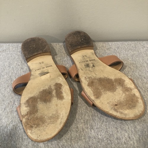 Sandali Coach E Quattro Gruppo Pelle Made In Italy Slides Boho Tan Ballerine 6,5 - Foto 6 di 19