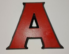 Cast Iron Letter A / THT / Red / 7 3/4" / Sign / Home Decor