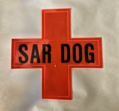 Highly Reflective "SAR DOG" Orange Search & Rescue patch for K-9 SAR ...