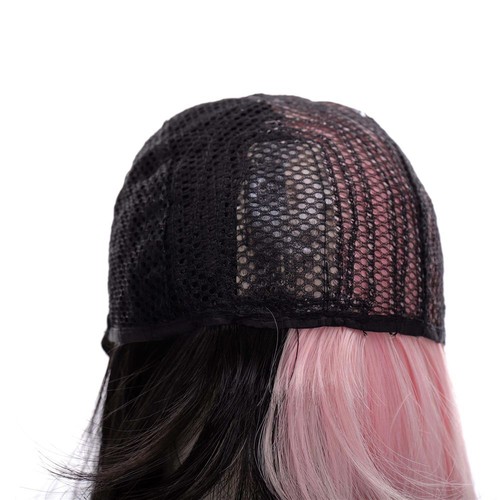 Goth Style Hair Lolita Long Straight Hair Black&pink Wig Double Color Toupee - Picture 8 of 10