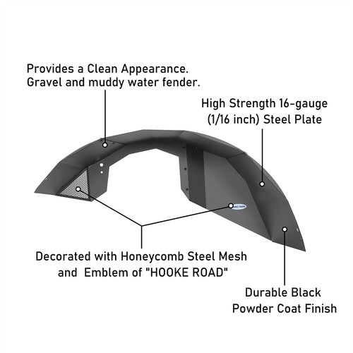 Fit 2021-2024 Ford Bronco 4Pcs Steel Front & Rear Inner Fender Liner Muddy Guard - Bild 2 von 19