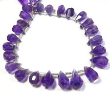 Natural Purple Amethyst Gemstone Faceted Nugget Teardrop Beads 11-14 mm LC-988
