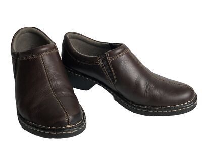 Eastland Amore Womens Size 8M Brown Pebbled Leather Slip On Comfort Shoes Bootie