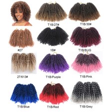 8" 12" Bob Kinky Curly Crochet Braid Afro Twist Crochet Braiding Hair Extensions