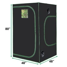 48"x48"x80" Plant Growing Grow Tent Hydroponic Window Floor Tray 4x4  for Indoor