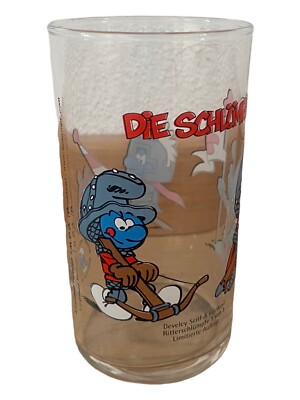 Smurfs Develey 2004 Limited Edition Knights Collectible Glass 1 HTF Collection Rare