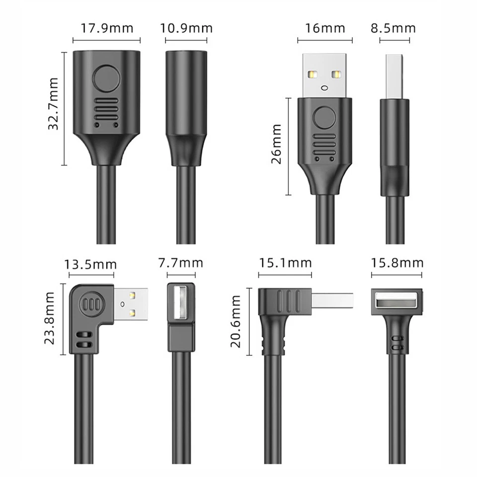 USB 2.0 Extension Cable Lead With Switch Male to Female Socket 15cm - 200cm - Image 2 of 4