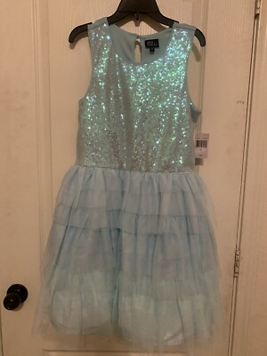 Nwt $75 Girls Dress Size 16 Aqua Glitter Princess Pageant Costume Jc Penney