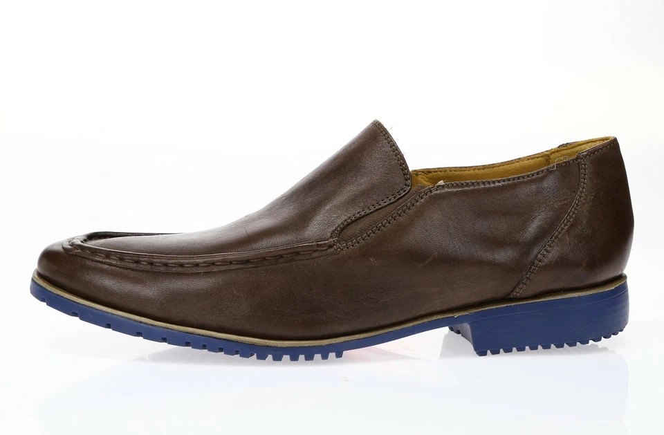 Mocasines SANDRO MOSCOLINI Para Hombres Cuero Marrón Puntera Almendra Sin Cordones Talla 10 D Foto 2 de 4